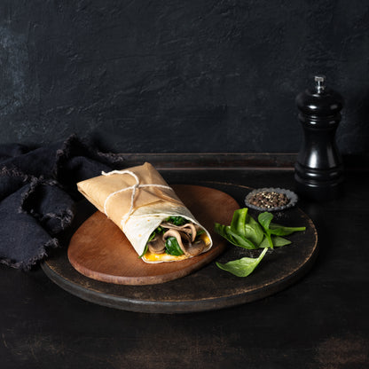 Egg, Mushroom & Spinach Wrap