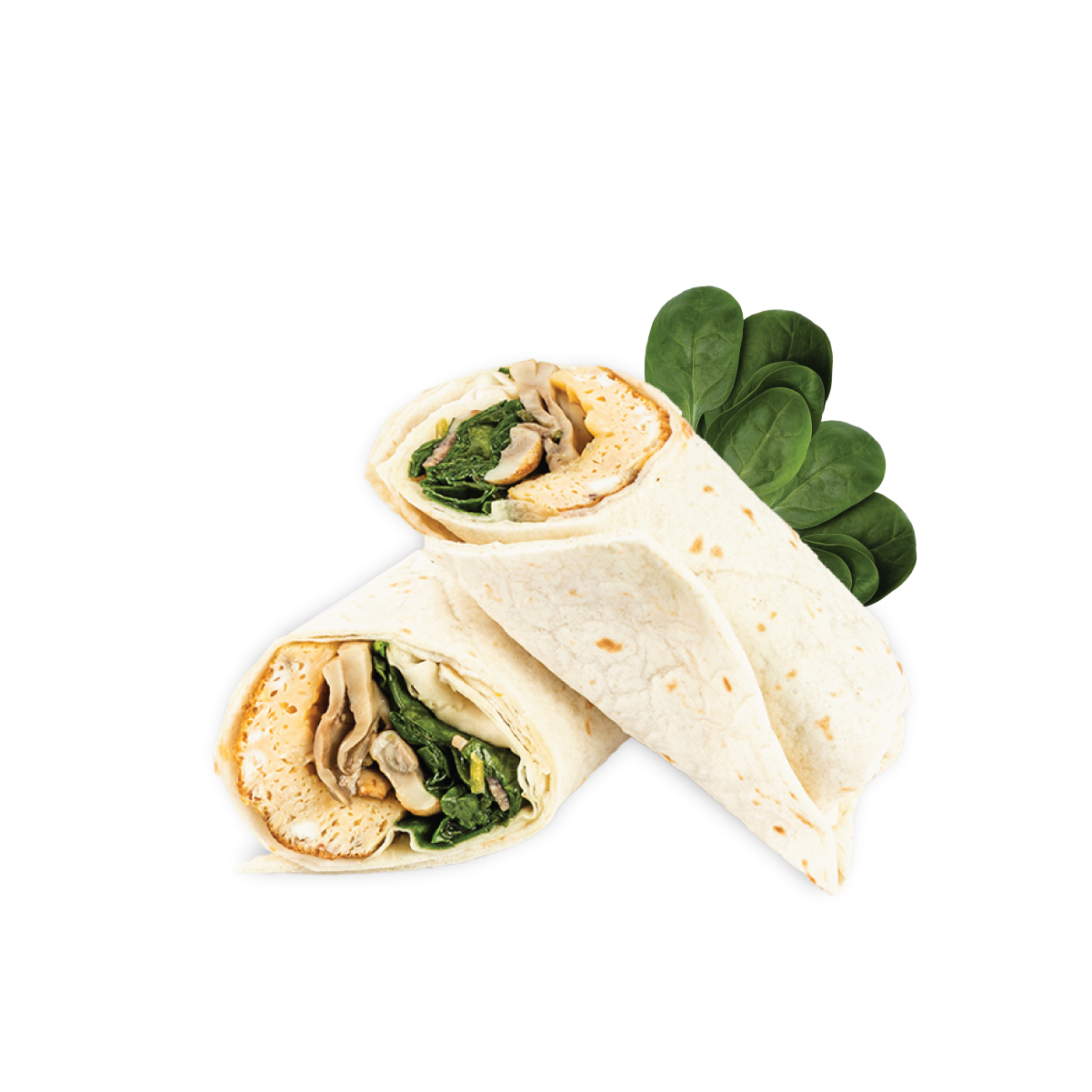 Egg, Mushroom & Spinach Wrap